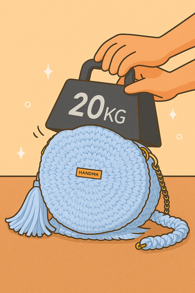 Do not place heavy objects on the purse for an extended period; the fabric is flexible and may take on a shape.